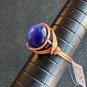 Handmade dark blue cat eye copper
